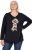 Ulla Popken Sequined Puppy Long Sleeve Graphic Tee Black - Trykket T-skjorter for dame - 
