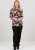 Scandinavian Caramel Flowers Blouse Purple and Brown - Trykket T-skjorter for dame - 