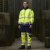 Leo Bowden Ecoviz Softshell Jacket Hi-Vis Yellow/Navy Print - Arbeidsklær - Arbeidsklær i store størrelser