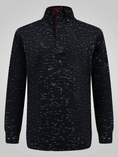 D555 Chandler Reno 1/4 Zip Neck Sweatshirt With Bear Logo Svart - Gensere og hettegensere - Store hettegensere - 2XL-14XL