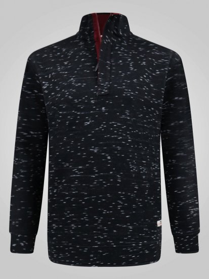D555 Chandler Reno 1/4 Zip Neck Sweatshirt With Bear Logo Svart - Gensere og hettegensere - Store hettegensere - 2XL-14XL