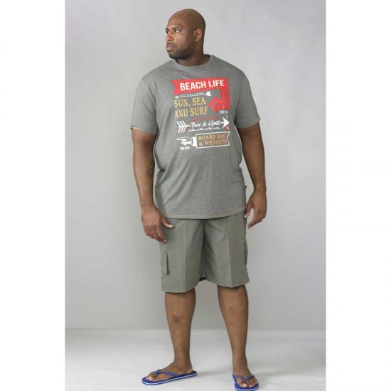 D555 Kennedy T-shirt Khaki Marl - T-skjorter - Store T-skjorter - 2XL-14XL