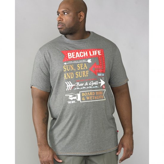 D555 Kennedy T-shirt Khaki Marl - T-skjorter - Store T-skjorter - 2XL-14XL