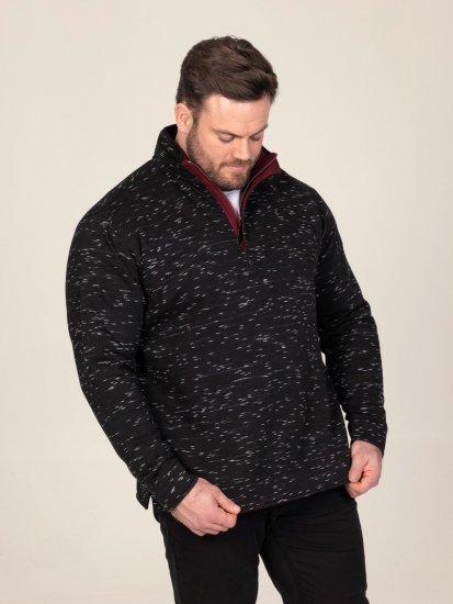 D555 Chandler Reno 1/4 Zip Neck Sweatshirt With Bear Logo Svart - Gensere og hettegensere - Store hettegensere - 2XL-14XL
