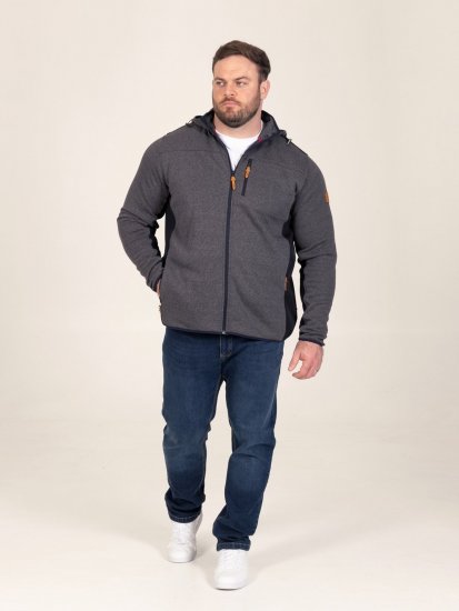 D555 Conrad Detachable Hood Bonded Fleece Zip Through Hoody Mørkeblå - Gensere og hettegensere - Store hettegensere - 2XL-14XL