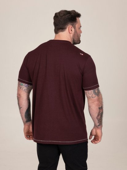 D555 Baldwin Grumpy Old Man Club Print Crew Neck T-shirt Burgundy/ Black Twist - T-skjorter - Store T-skjorter - 2XL-14XL