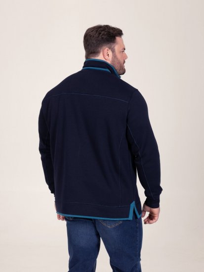 D555 Conway 2 1/4 Zip Neck Fleece Sweatshirt With Bear Logo Mørkeblå - Gensere og hettegensere - Store hettegensere - 2XL-14XL