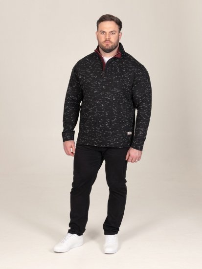 D555 Chandler Reno 1/4 Zip Neck Sweatshirt With Bear Logo Svart - Gensere og hettegensere - Store hettegensere - 2XL-14XL