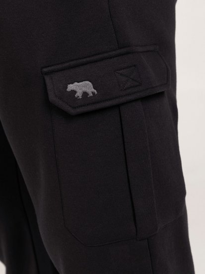 D555 Dexter 1 Cargo Jogger With Bear Embroidery TALL Svart - TALL sweatbukser - TALL joggebukser med ekstra lengde