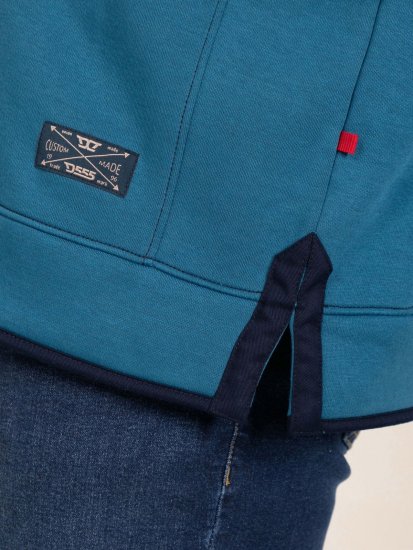 D555 Conway 1 1/4 Zip Neck Fleece Sweatshirt With Bear Logo Teal - Gensere og hettegensere - Store hettegensere - 2XL-14XL