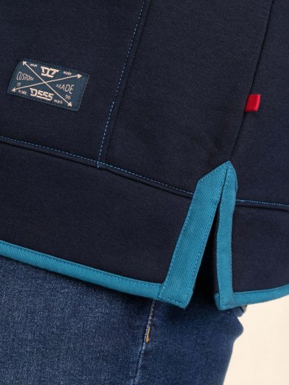 D555 Conway 2 1/4 Zip Neck Fleece Sweatshirt With Bear Logo Mørkeblå - Gensere og hettegensere - Store hettegensere - 2XL-14XL