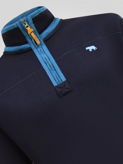D555 Conway 2 1/4 Zip Neck Fleece Sweatshirt With Bear Logo Mørkeblå - Gensere og hettegensere - Store hettegensere - 2XL-14XL