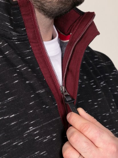 D555 Chandler Reno 1/4 Zip Neck Sweatshirt With Bear Logo Svart - Gensere og hettegensere - Store hettegensere - 2XL-14XL