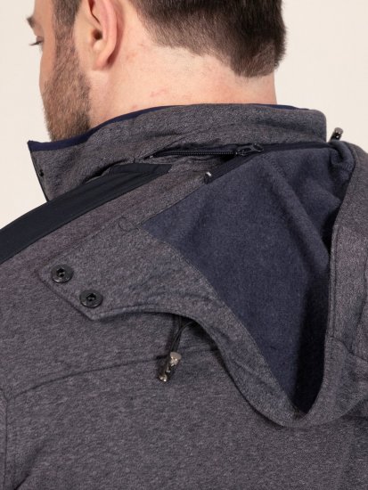 D555 Conrad Detachable Hood Bonded Fleece Zip Through Hoody Mørkeblå - Gensere og hettegensere - Store hettegensere - 2XL-14XL