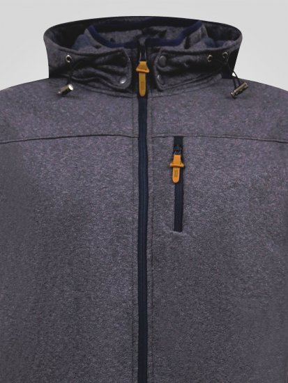 D555 Conrad Detachable Hood Bonded Fleece Zip Through Hoody TALL Mørkeblå - TALL gensere - TALL gensere for høye menn