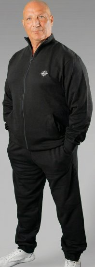 20 Nodi Mistral Tracksuit in Combed Fleece Cotton Black - Treningsdrakter - Treningsdrakter/Tracksuits store størrelser herre