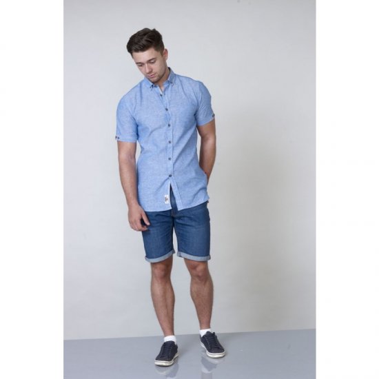 D555 Eric Linen Short Sleeve Shirt - Skjorter - Store skjorter - 2XL-8XL