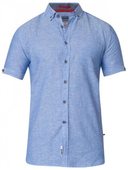 D555 Eric Linen Short Sleeve Shirt - Skjorter - Store skjorter - 2XL-8XL