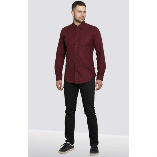 D555 Dawson Textured Shirt Dark Red - Skjorter - Store skjorter - 2XL-8XL