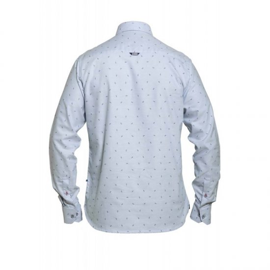 D555 Addington Printed Oxford Shirt Blue - Skjorter - Store skjorter - 2XL-8XL