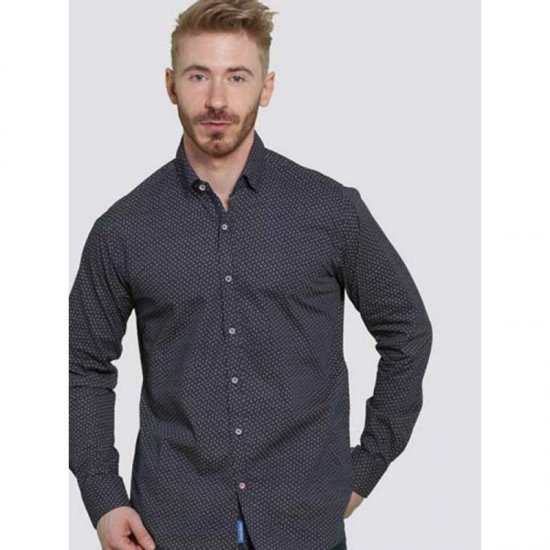 D555 Babworth Long Sleeve Shirt Navy - Skjorter - Store skjorter - 2XL-8XL