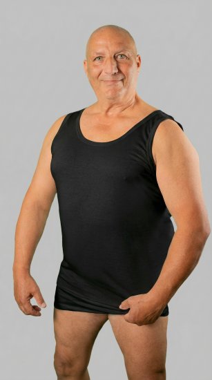 20 Nodi Crew Neck Tank Top in Combed Cotton Jersey Black - Undertøy & badetøy - Undertøy store størrelser 
