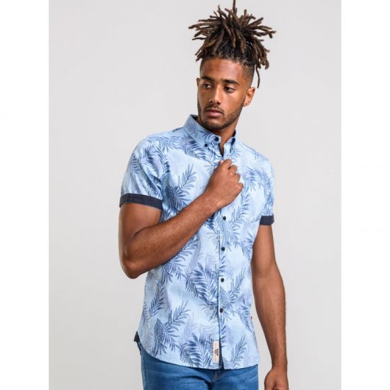 D555 Santana Hawaii Shirt Sky Blue - Skjorter - Store skjorter - 2XL-8XL