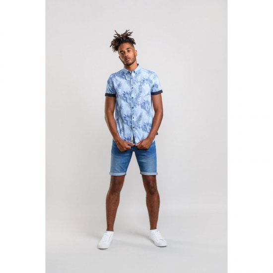 D555 Santana Hawaii Shirt Sky Blue - Skjorter - Store skjorter - 2XL-8XL
