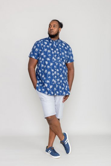 D555 BURLEY Palm Tree Print Shirt - Skjorter - Store skjorter - 2XL-8XL