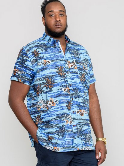 D555 CHARFORD Hawaiian Reverse Printed Shirt - Skjorter - Store skjorter - 2XL-8XL
