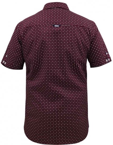 D555 Hillcrest S/S Micro Ao Print Shirt Burgundy - Skjorter - Store skjorter - 2XL-8XL