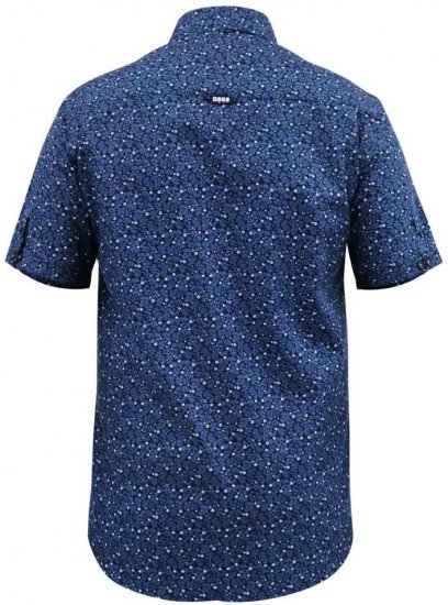 D555 Tristain S/S Floral Ao Print Shirt Navy - Skjorter - Store skjorter - 2XL-8XL