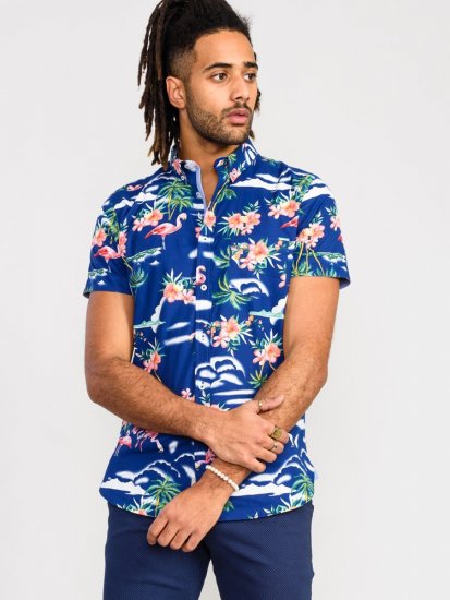 D555 Durham Flamingo Hawaiian Ao Print Shirt - Skjorter - Store skjorter - 2XL-8XL