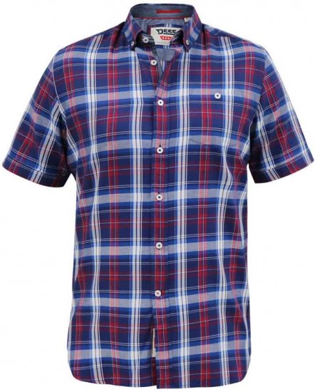 D555 Portland Check Button Down Collar S/S Shirt - Skjorter - Store skjorter - 2XL-8XL