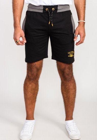 D555 Sutton Elasticated Waist Shorts With Embroidery Black - Sweatbukser og-shorts - Sweatbukser og Sweatshorts 2XL-12XL