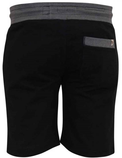 D555 Sutton Elasticated Waist Shorts With Embroidery Black - Sweatbukser og-shorts - Sweatbukser og Sweatshorts 2XL-12XL