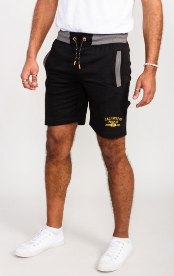 D555 Sutton Elasticated Waist Shorts With Embroidery Black - Sweatbukser og-shorts - Sweatbukser og Sweatshorts 2XL-12XL