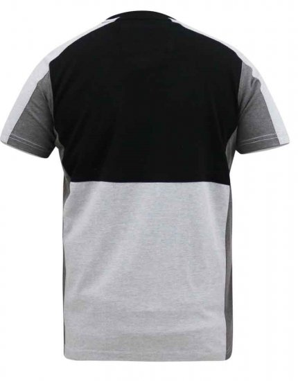 D555 Felix Couture Crew Neck Cut And Sew T-Shirt Black/Charcoal - T-skjorter - Store T-skjorter - 2XL-14XL