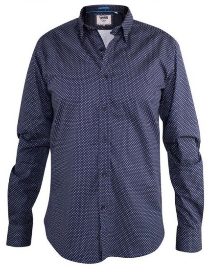 D555 Barker Printed Shirt Navy - Skjorter - Store skjorter - 2XL-8XL