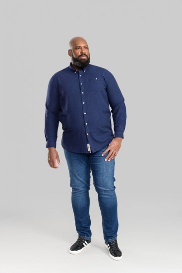 D555 Sennon LS Linen Mix Shirt - Skjorter - Store skjorter - 2XL-8XL