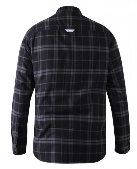 D555 Harwich Flannel Check Shirt Black - Skjorter - Store skjorter - 2XL-8XL