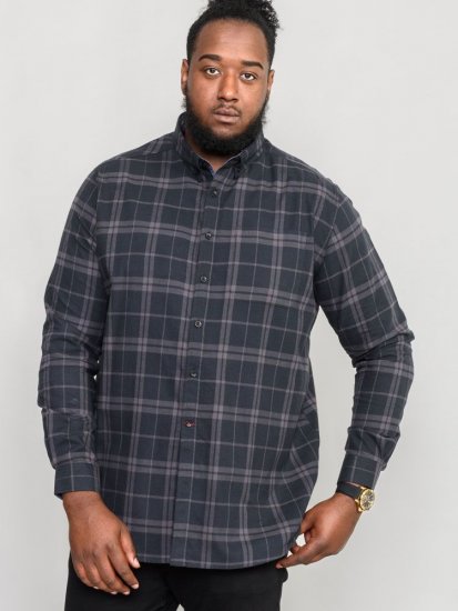 D555 Harwich Flannel Check Shirt Black - Skjorter - Store skjorter - 2XL-8XL
