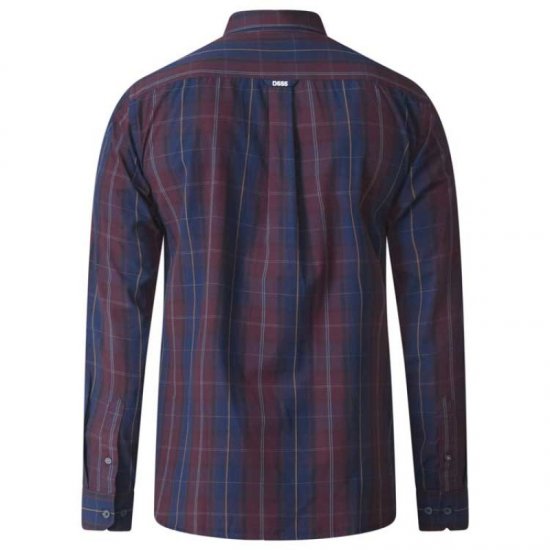 D555 Grady Long Sleeve Check Shirt - Skjorter - Store skjorter - 2XL-8XL