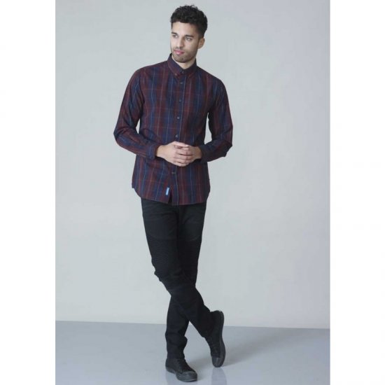 D555 Grady Long Sleeve Check Shirt - Skjorter - Store skjorter - 2XL-8XL