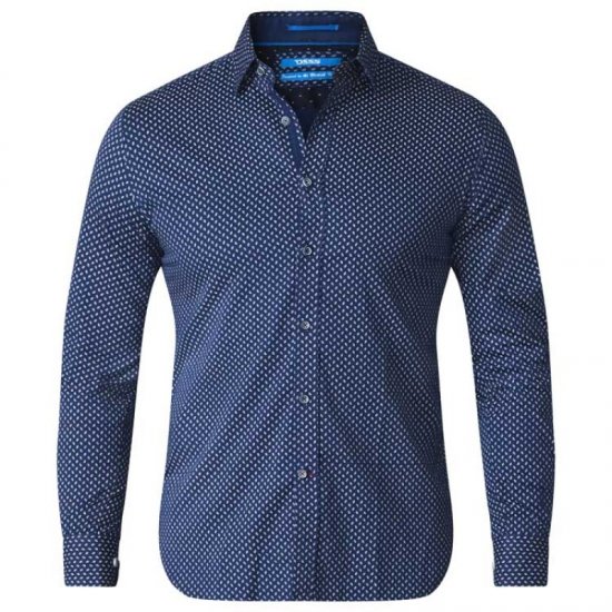 D555 Lavar Long Sleeve Diamond Printed Shirt - Skjorter - Store skjorter - 2XL-8XL