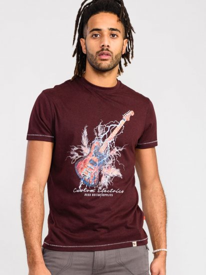 D555 Redbourn Lightning Bolt Guitar Printed T-Shirt - T-skjorter - Store T-skjorter - 2XL-14XL