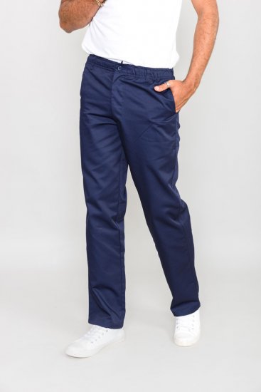 D555 Basilio Pants with elasticated waist Navy - Jeans og bukser - Store Bukser og Store Jeans