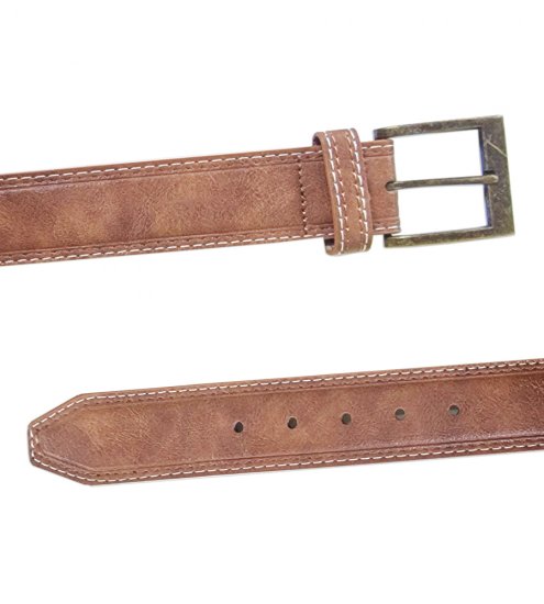 D555 Dylan Tan Bonded Leather Belt - Belter - Lange belter - W40-W70/2XL-8XL