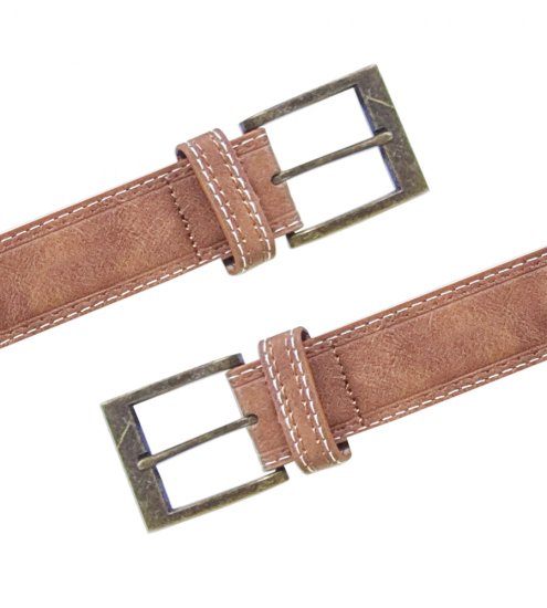 D555 Dylan Tan Bonded Leather Belt - Belter - Lange belter - W40-W70/2XL-8XL