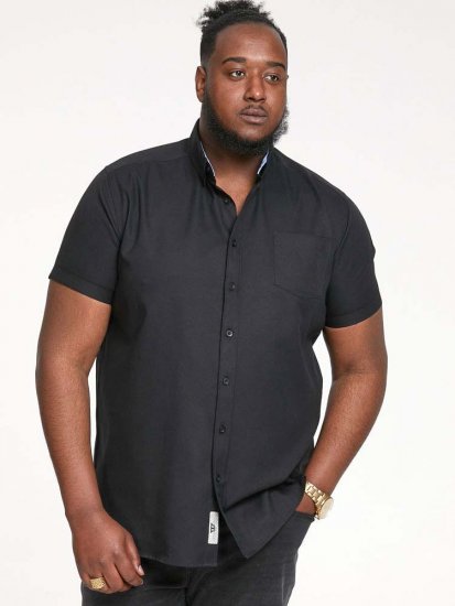 D555 James Short Sleeve Oxford Shirt Black - Skjorter - Store skjorter - 2XL-8XL